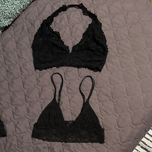 Elegant Black Lace Bralette Set
